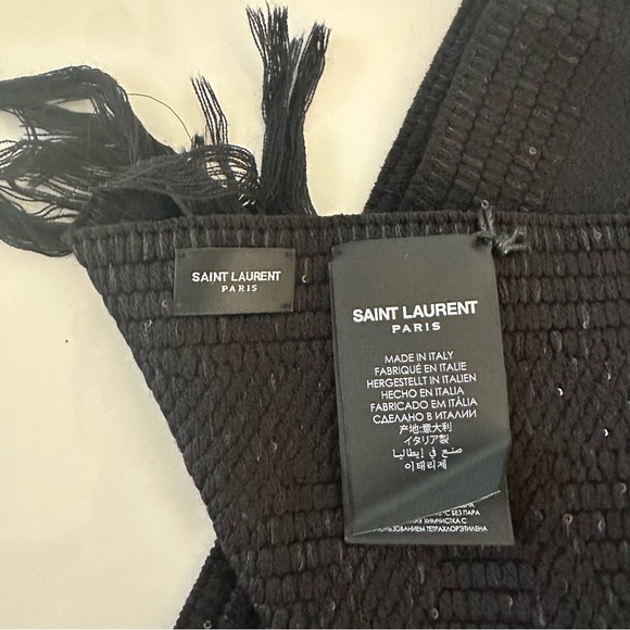 SAINT LAURENT
Logo Sequin Wool-Silk Scarf - Picture 6 of 10